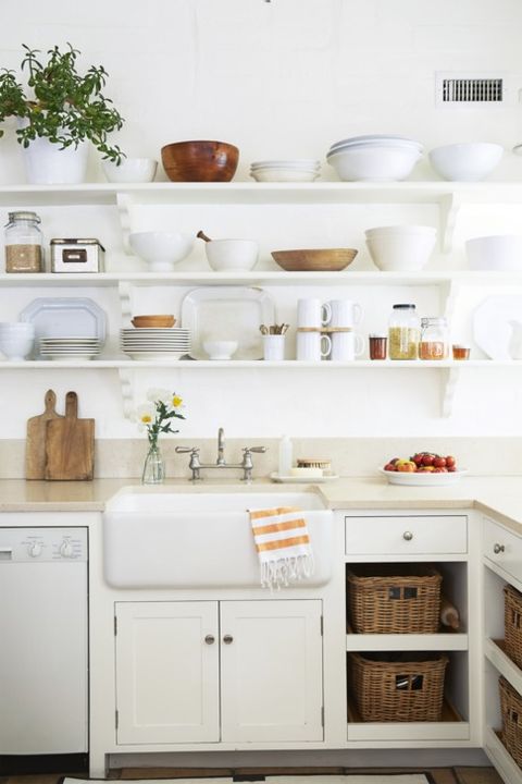 100 Best Kitchen Design Ideas, Cottage Style Kitchen Shelves