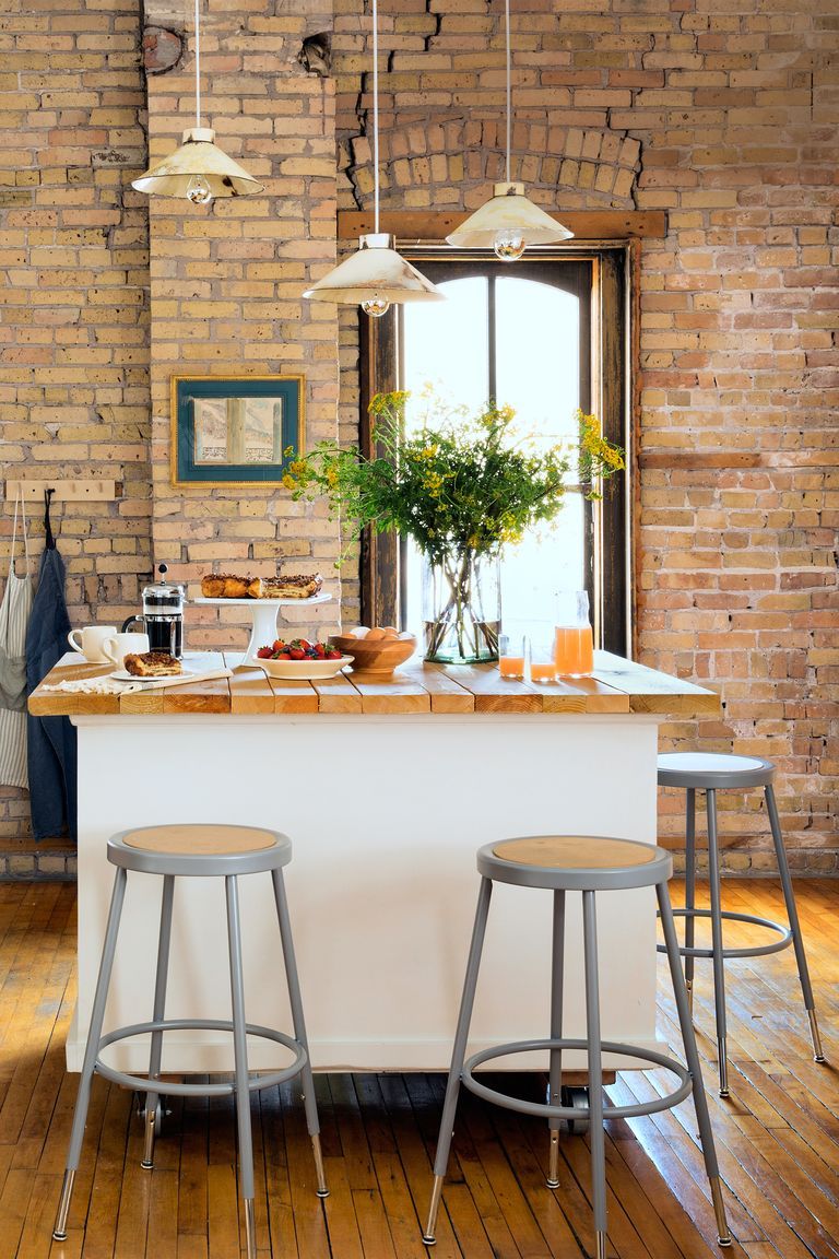 homemade kitchen island with seating