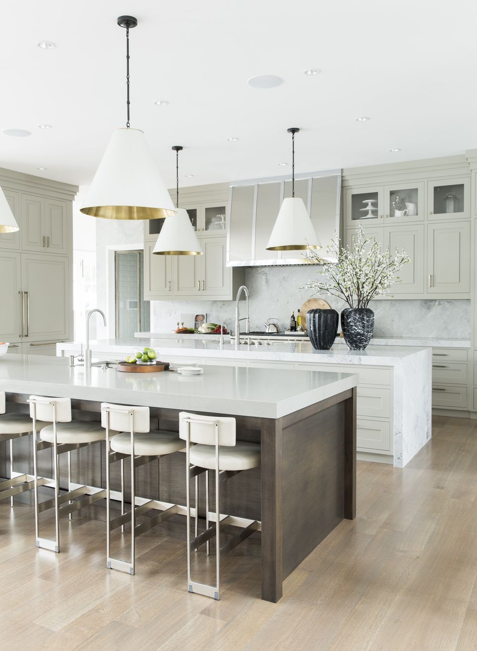 Brown Marble Stylish Kitchen Island 