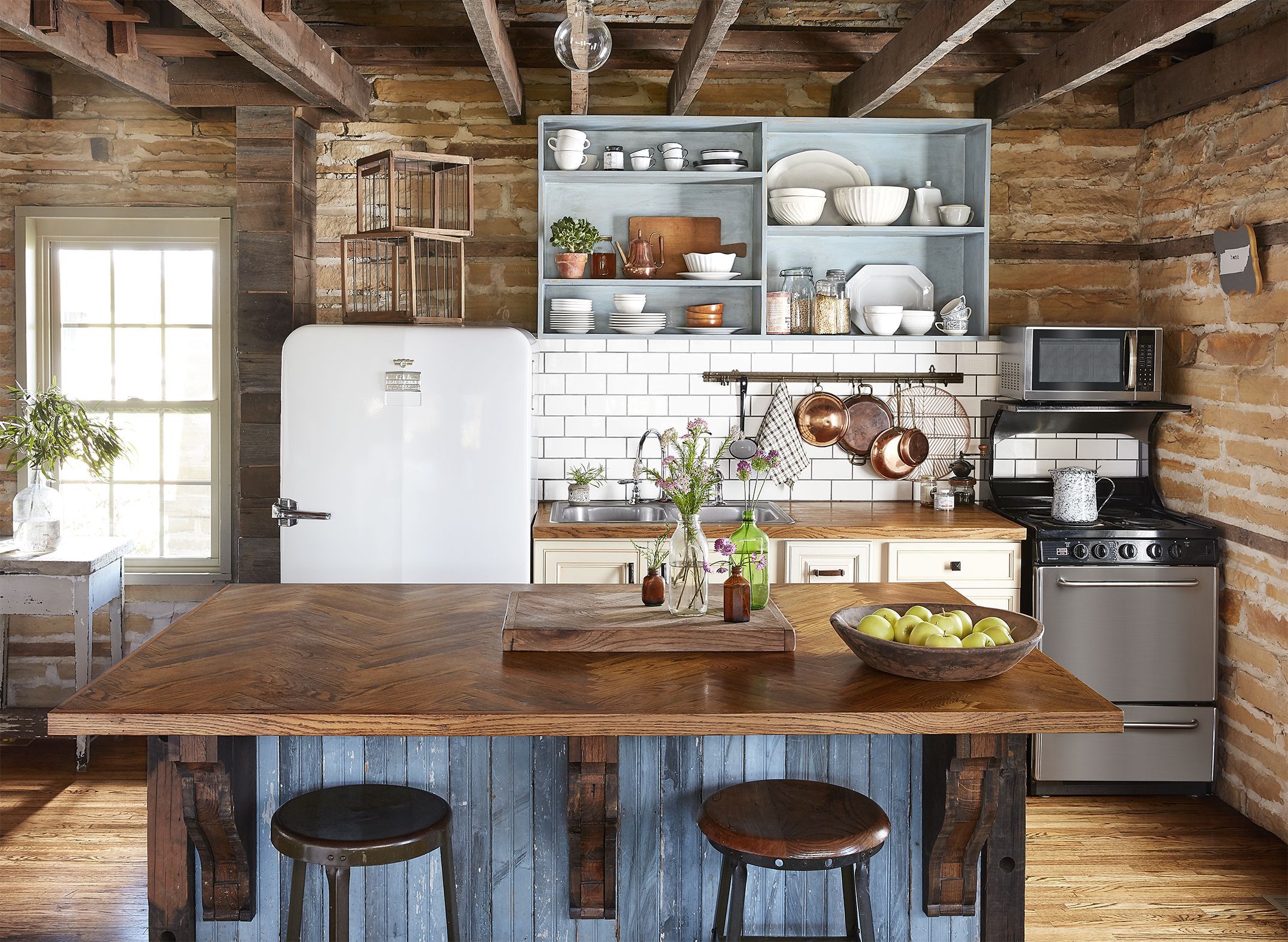 Table Brick Kitchen Island Design 