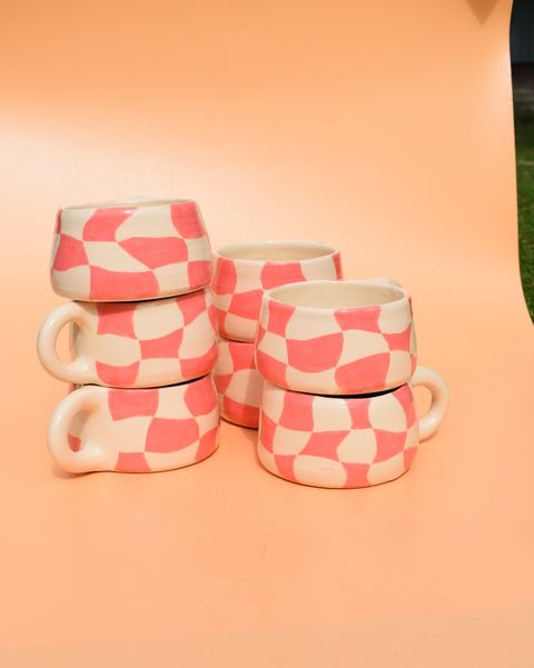 ceramic pink mug, £25, ﻿ruskceramics﻿ at etsy