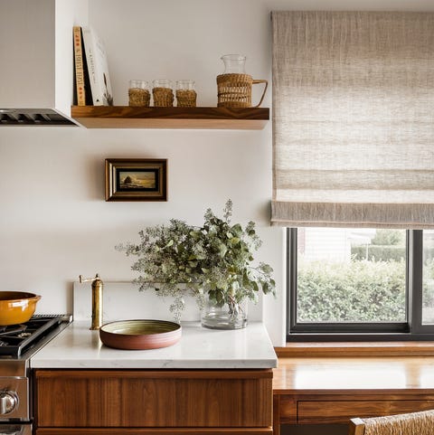 Furniture, Countertop, Room, Interior design, Kitchen, Cabinetry, Property, Shelf, Wall, Building,