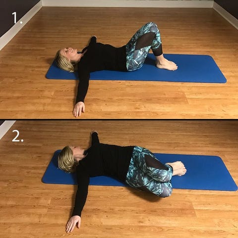knee drop stretch knee drop stretch