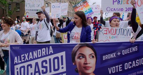 knock down the house by netflix showing representative aoc during her primary campaign