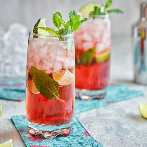 Kombucha Mojito with Fresh Mint and Ice