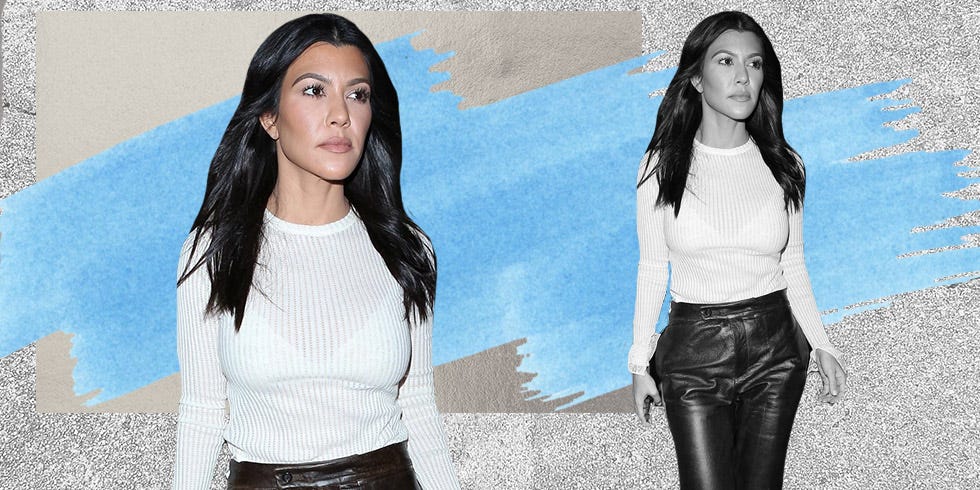 kourtney kardashian see through shirt