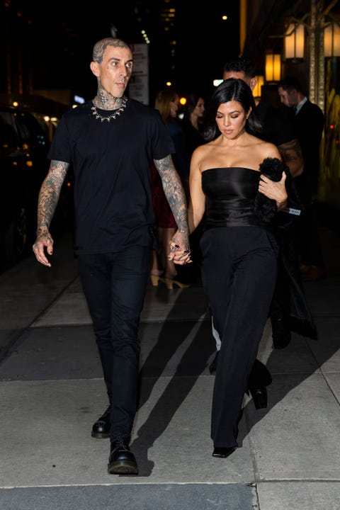 Celebrity Sightings In New York City - October 15, 2021 travis barker kourtney kardashian