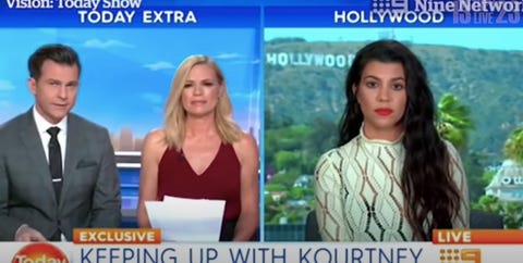 kourtney kardashian trolls herself over awkward interview moment