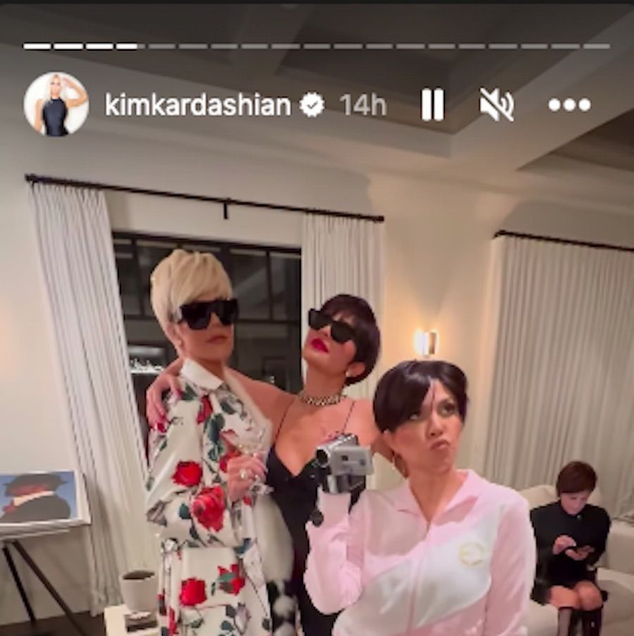 Kim, Khloé, Kylie, and Kourtney Dress Up as Mom Kris Jenner For Her Birthday