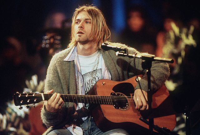kurt cobain of nirvana during the taping of mtv unplugged at sony studios in new york city, 111893 photo by frank micelotta  special rates apply  call for rates