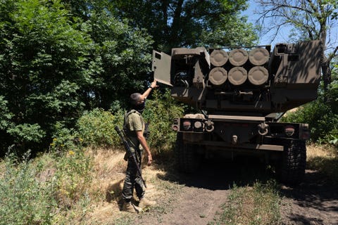 EASTERN UKRAINE , UKRAINE - JULY 1: Kuzia, the commander of the himars ukraine
