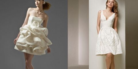 Clothing, Dress, Wedding dress, Gown, Fashion model, White, Bridal clothing, Cocktail dress, Bridal party dress, Shoulder, 