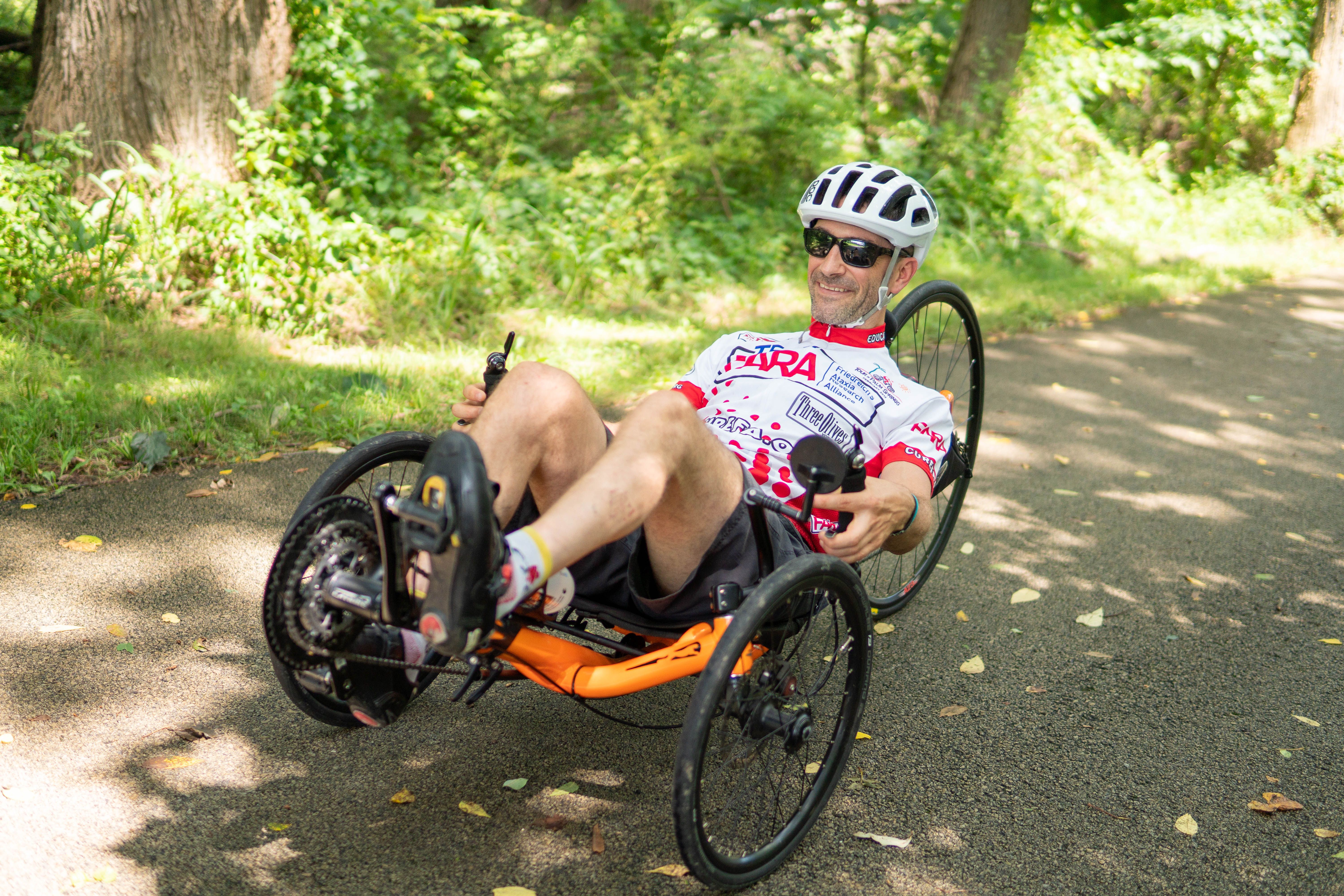 man recumbent bike