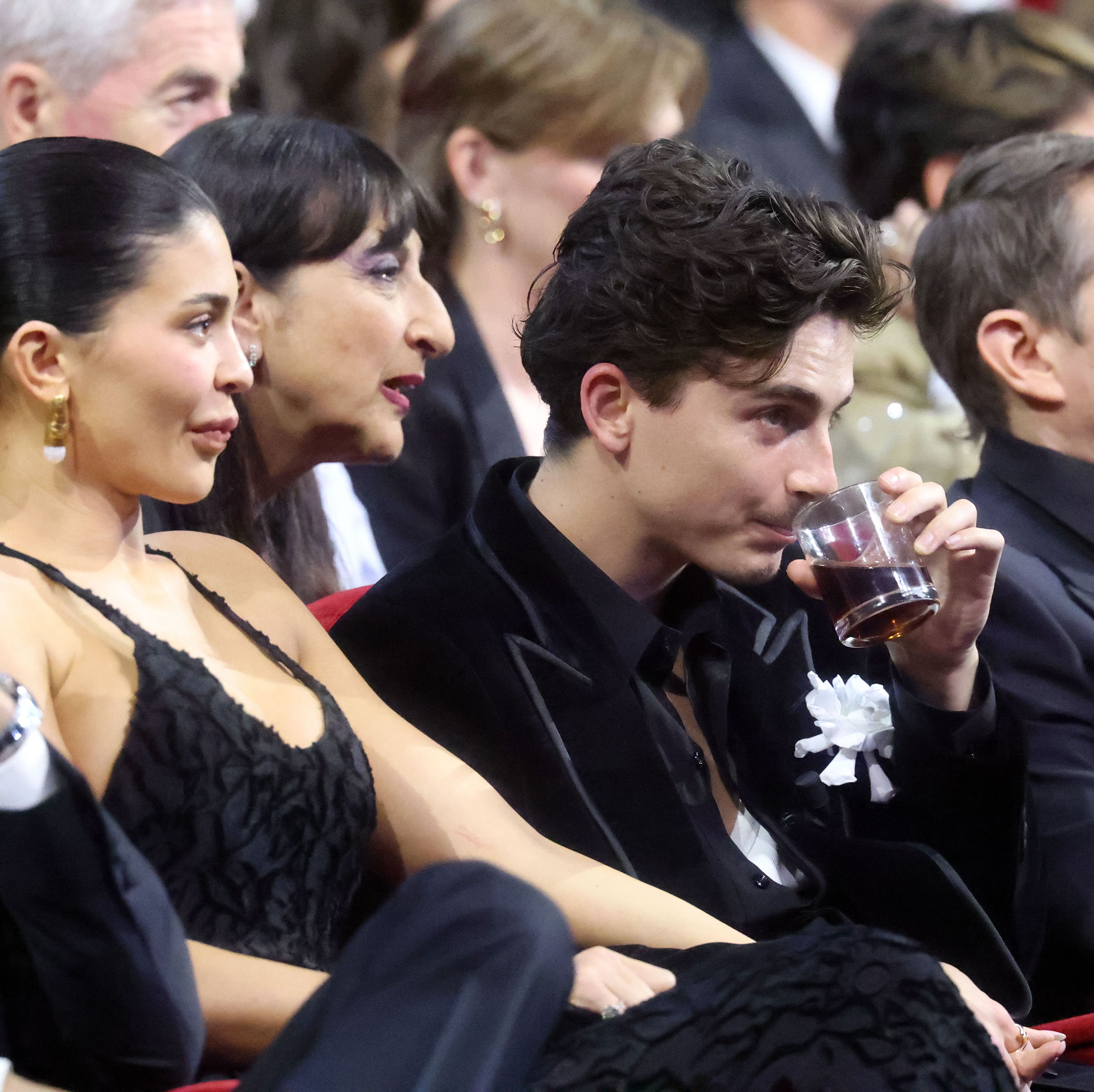 Timothée Chalamet Swerves Kylie Jenner's Attempted Kiss in Awkward Footage