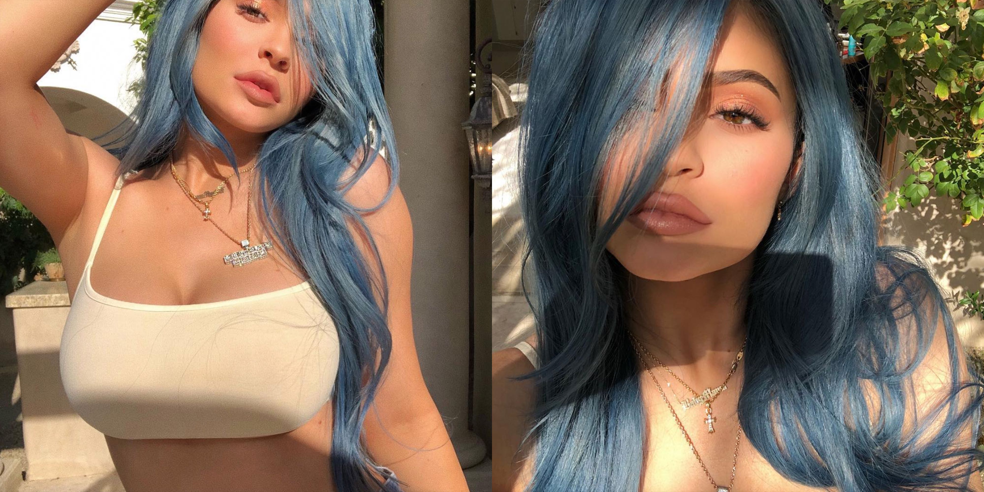 kylie jenner hair blue wig