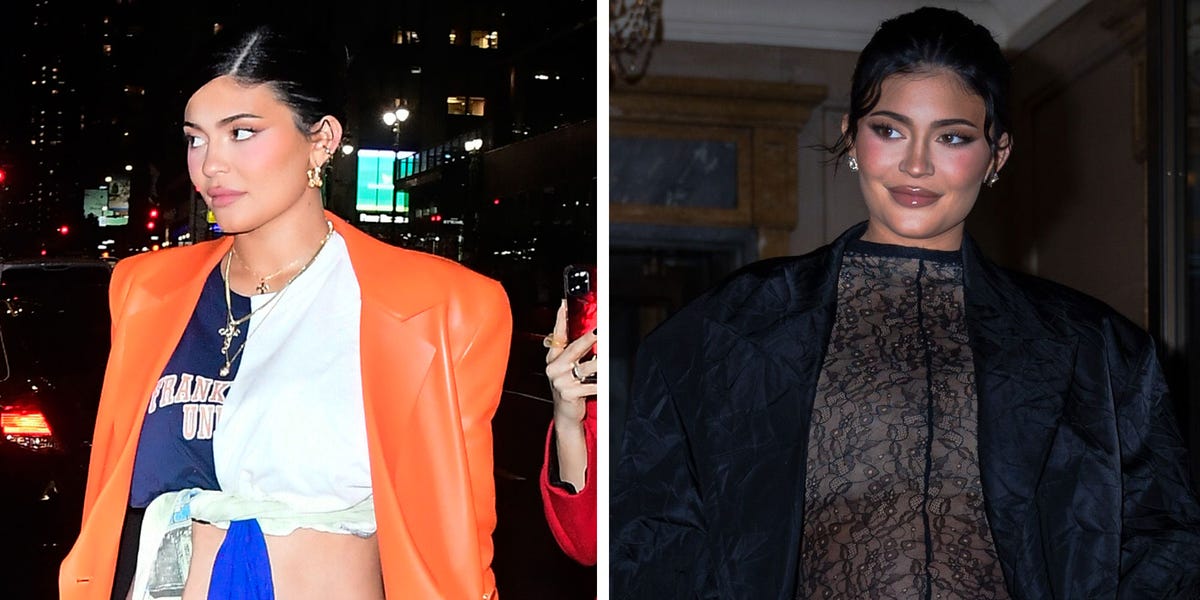 Kylie Jenner Wore a Crop Top and Sheer Lace Jumpsuit to New York ...