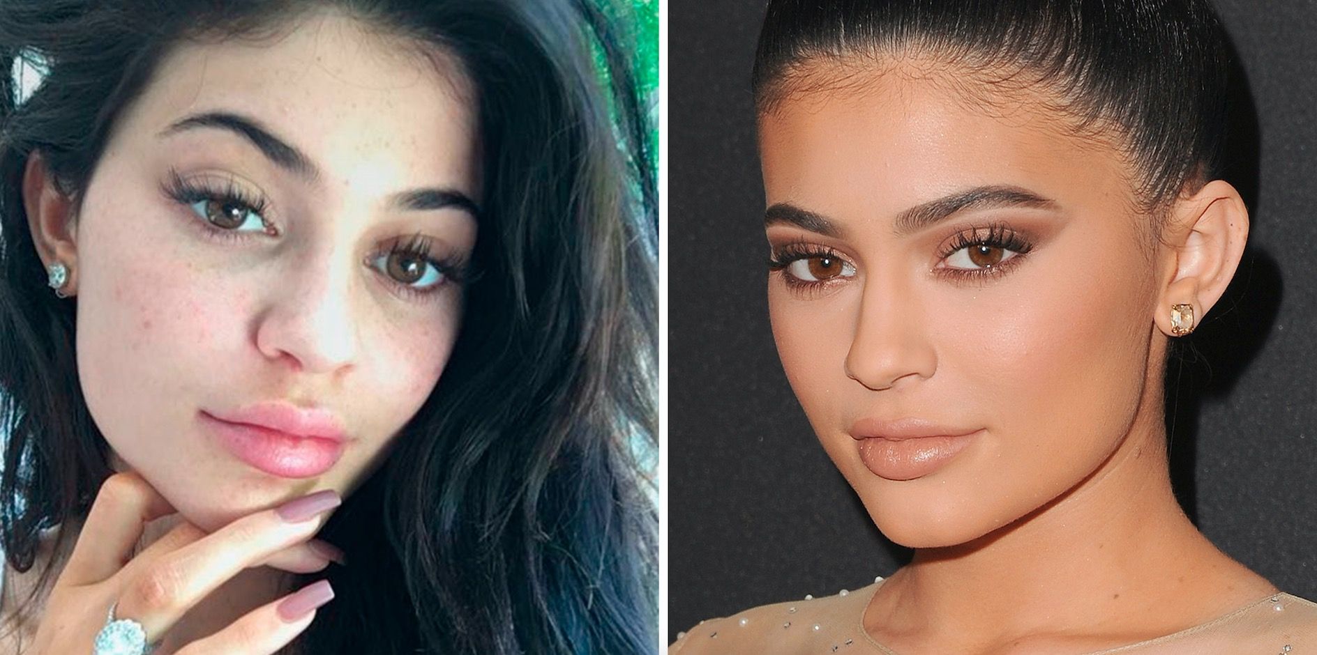 kim kardashian makeup vs kylie jenner