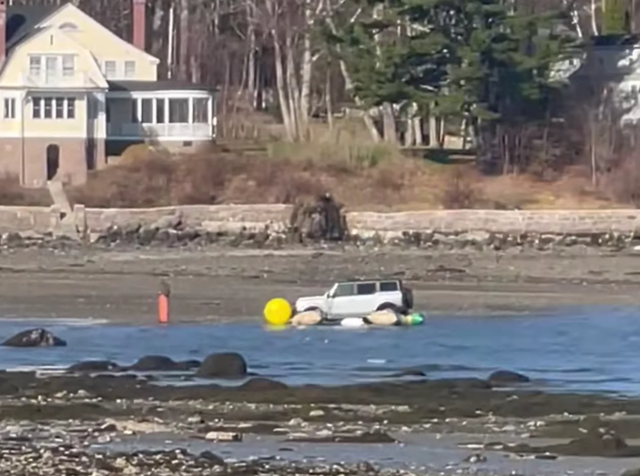 ford bronco submerged in maine