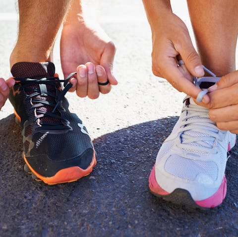 Lacing up before the run