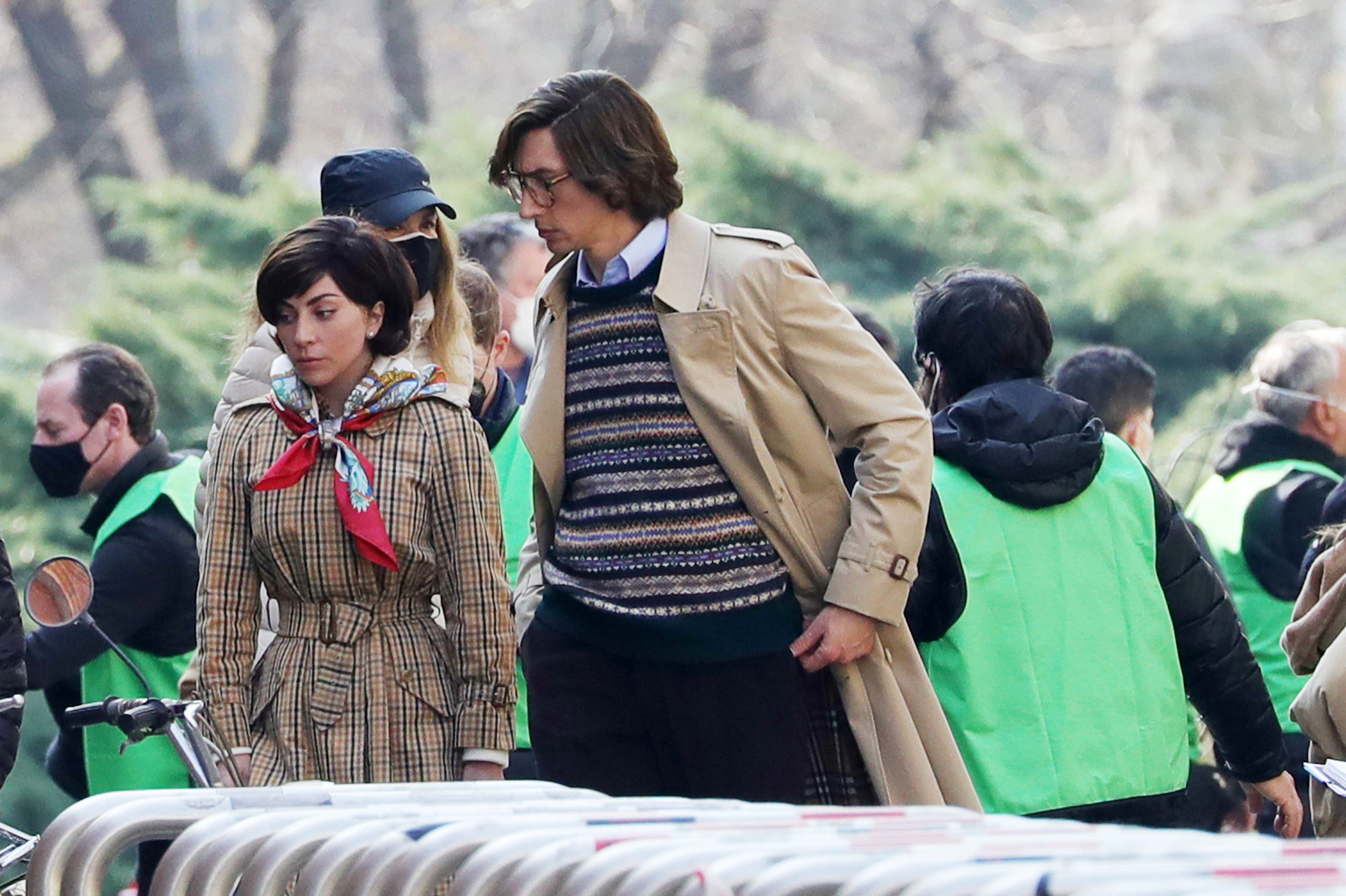 Photos Of Lady Gaga Adam Driver Filming House Of Gucci Best Pictures From The House Of Gucci Set