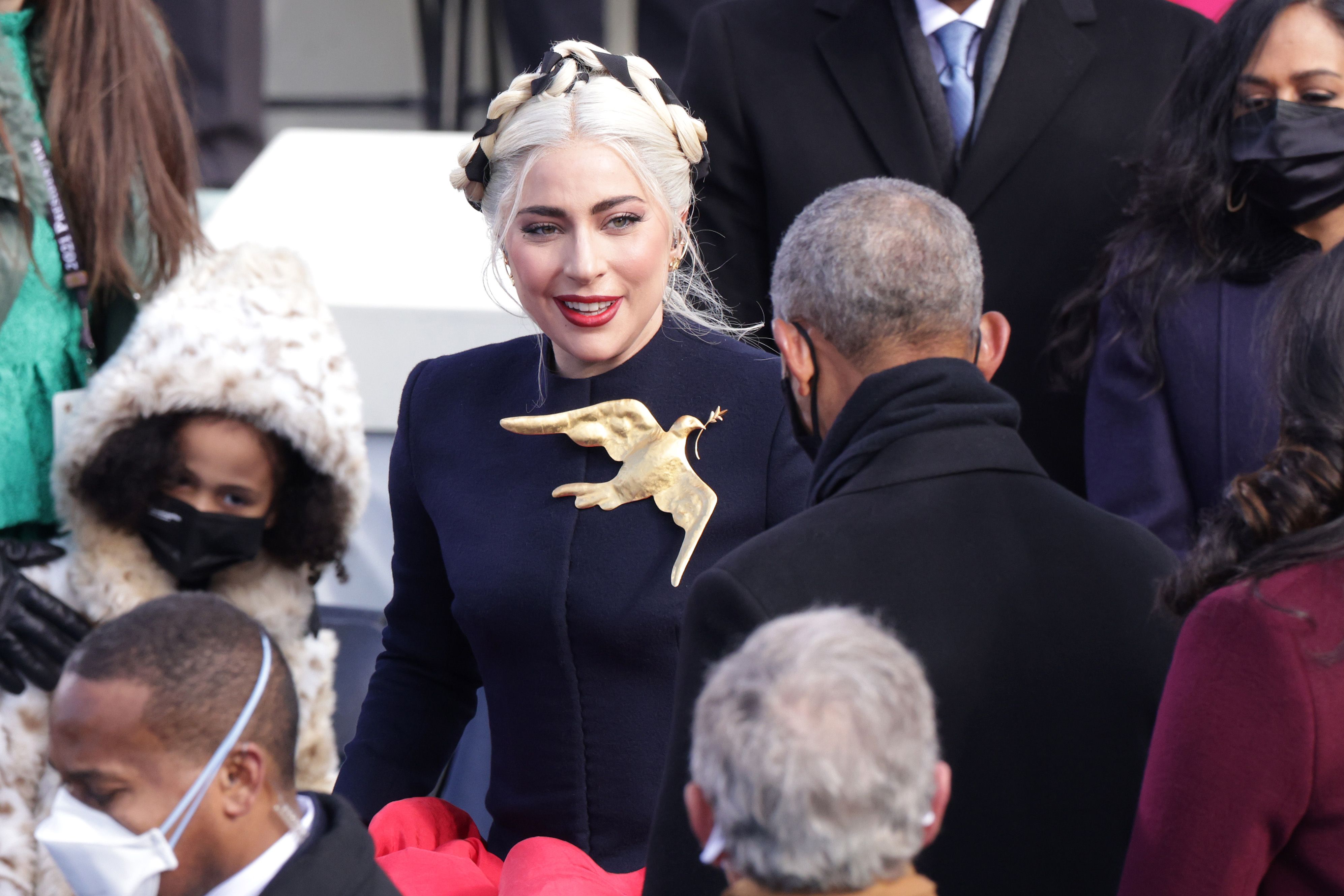 Lady Gaga On What Her Inauguration Dove Pin Means Schiaparelli Dress Symbolism
