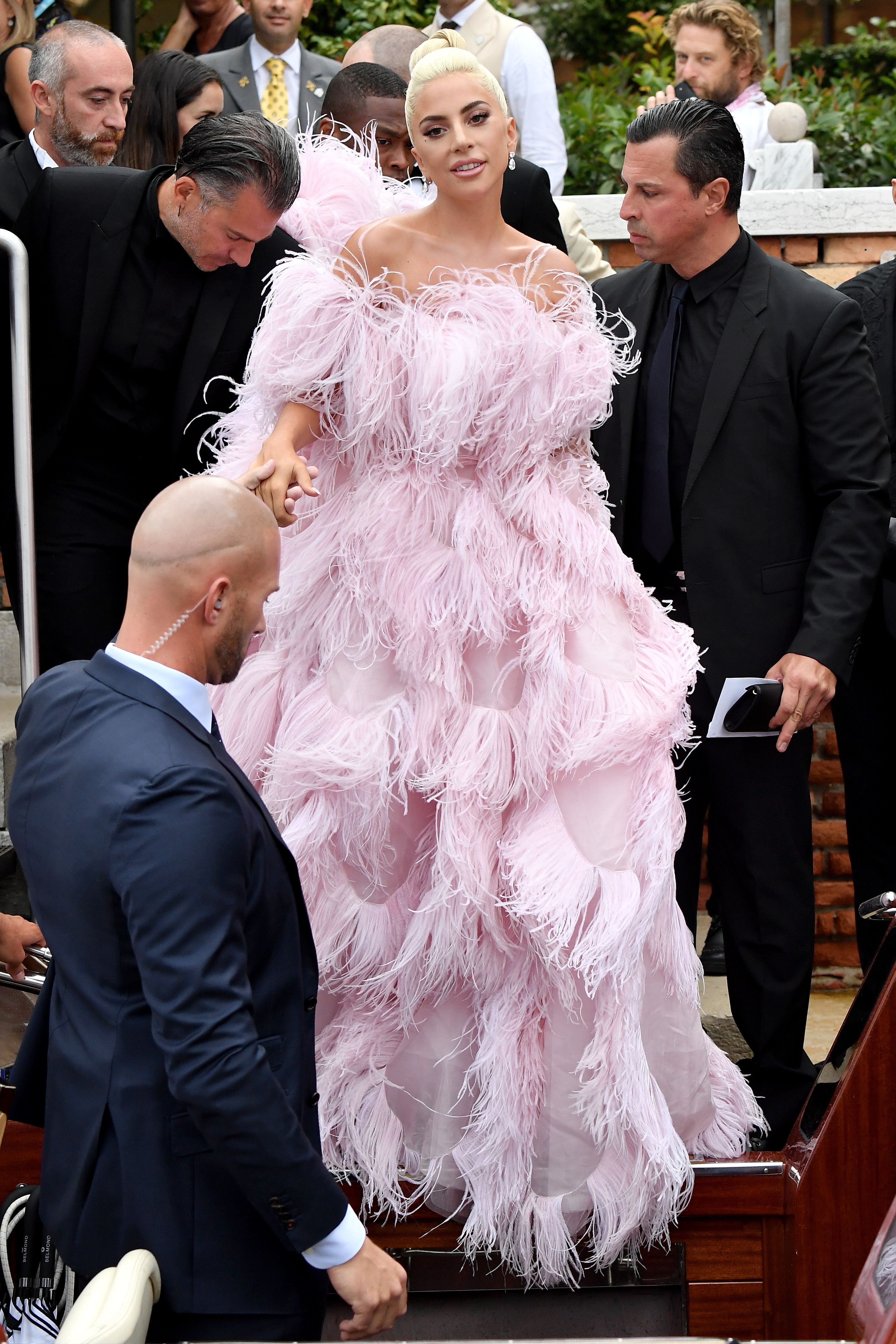 lady gaga pink gown