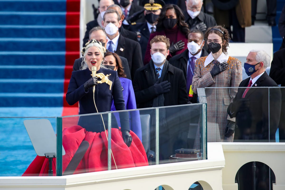 Twitter Reactions To Lady Gagas Hunger Games Inspired Inauguration Dress