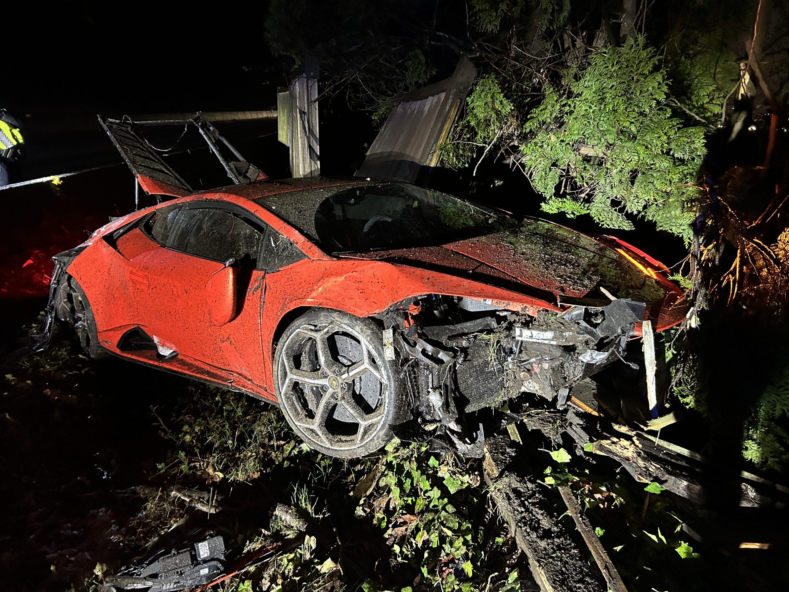 13-Year-Old Joy Rides Lamborghini Huracan in Rain, Totals Supercar, Police Say