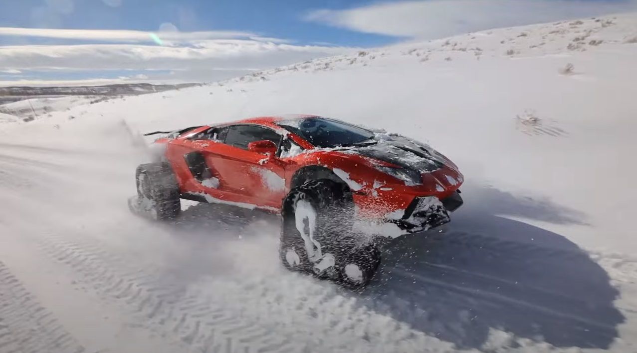 Este Lamborghini Aventador oruga es lo último (que no lo mejor) para  conducir en nieve
