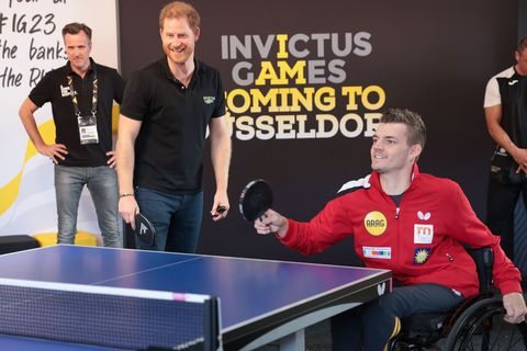 prince harry at a table tennis match