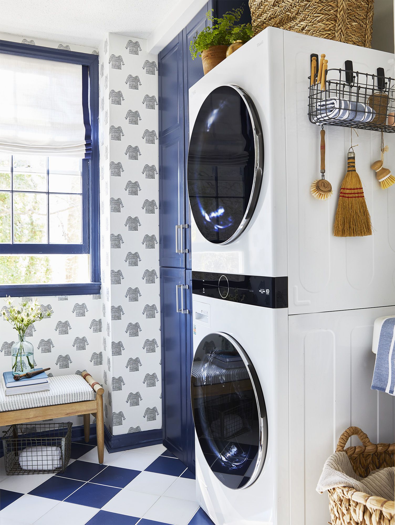 27 Clever Laundry Room Ideas How To, Free Standing Wire Shelving For Over Washer And Dryer