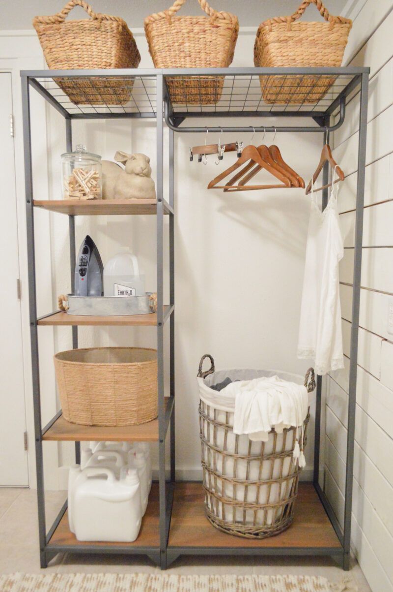27 Clever Laundry Room Ideas How To, Laundry Hamper With Storage Shelves