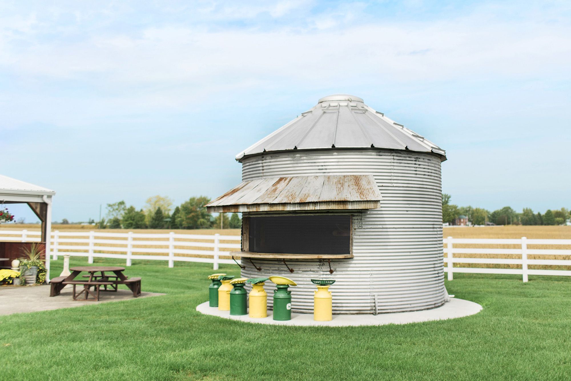 grain silo outdoor kitchen