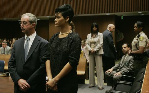 Rihanna in court in 2009Â 