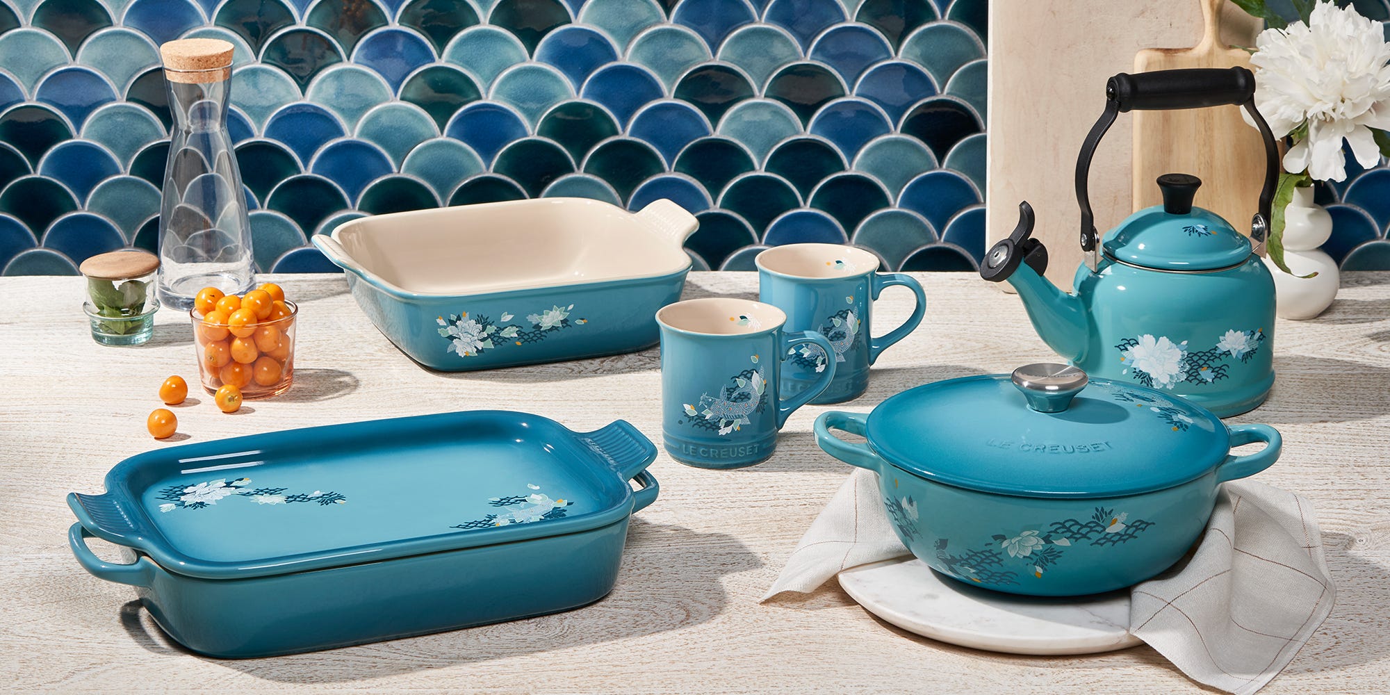 Le Creuset's New Lotus Collection Has The Perfect Caribbean Blue Color