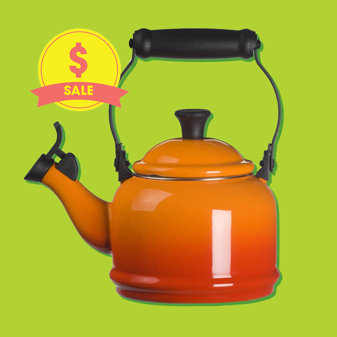 Kettle, Stovetop kettle, Teapot, Orange, Lid, Small appliance, Vacuum flask, Water bottle, Cookware and bakeware, Still life, 