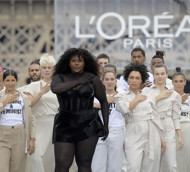 paris, france   october 03 yseult walks the runway during le defile loreal paris 2021 as part of paris fashion week on october 03, 2021 in paris, france photo by kristy sparowgetty images for loreal