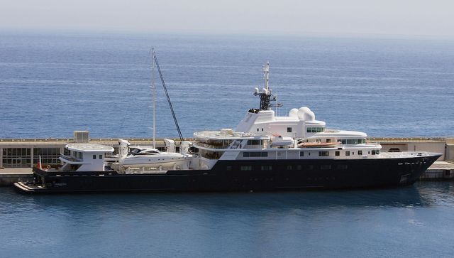 oil tycoon roman abramovich's yacht moored in monaco