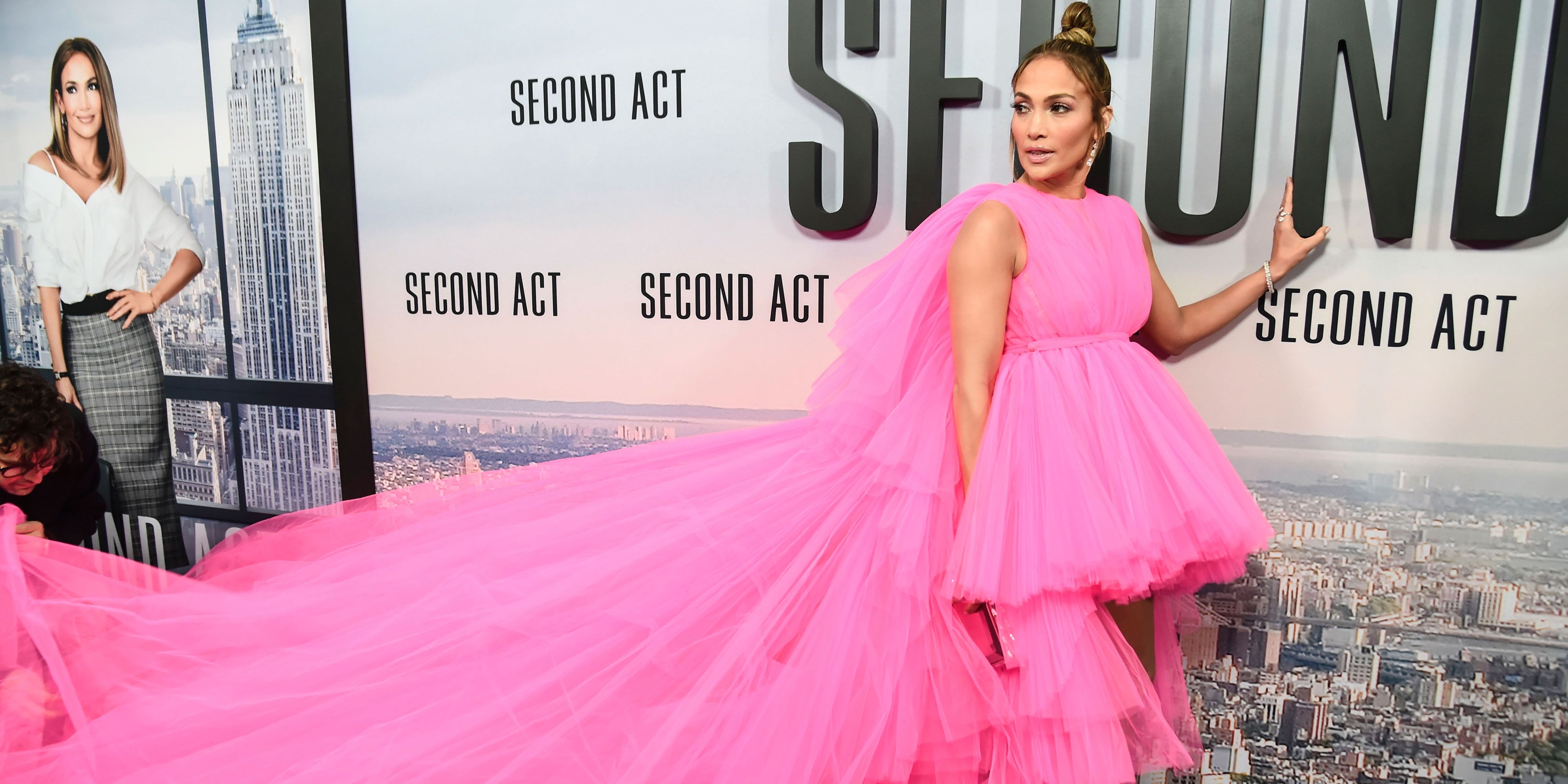 jlo pink tulle dress