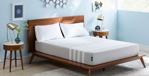 Bed, Bedroom, Furniture, Mattress, Room, Bed frame, Bed sheet, Interior design, Wall, Nightstand, 