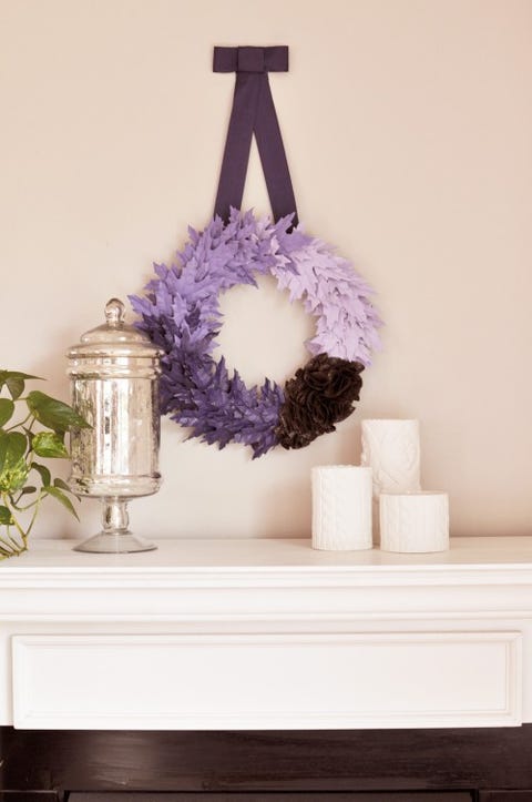 Purple Leaf Christmas Wreath