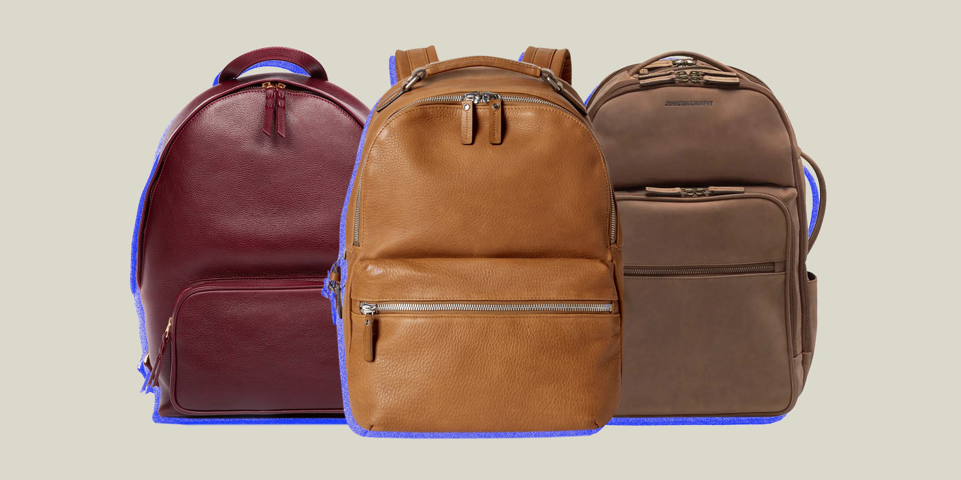 Classic Brown Leather Backpack For Work or College