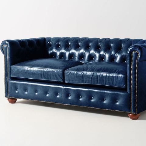 20 Leather Sofas That Are Equal Parts, Leather Blue Sofa