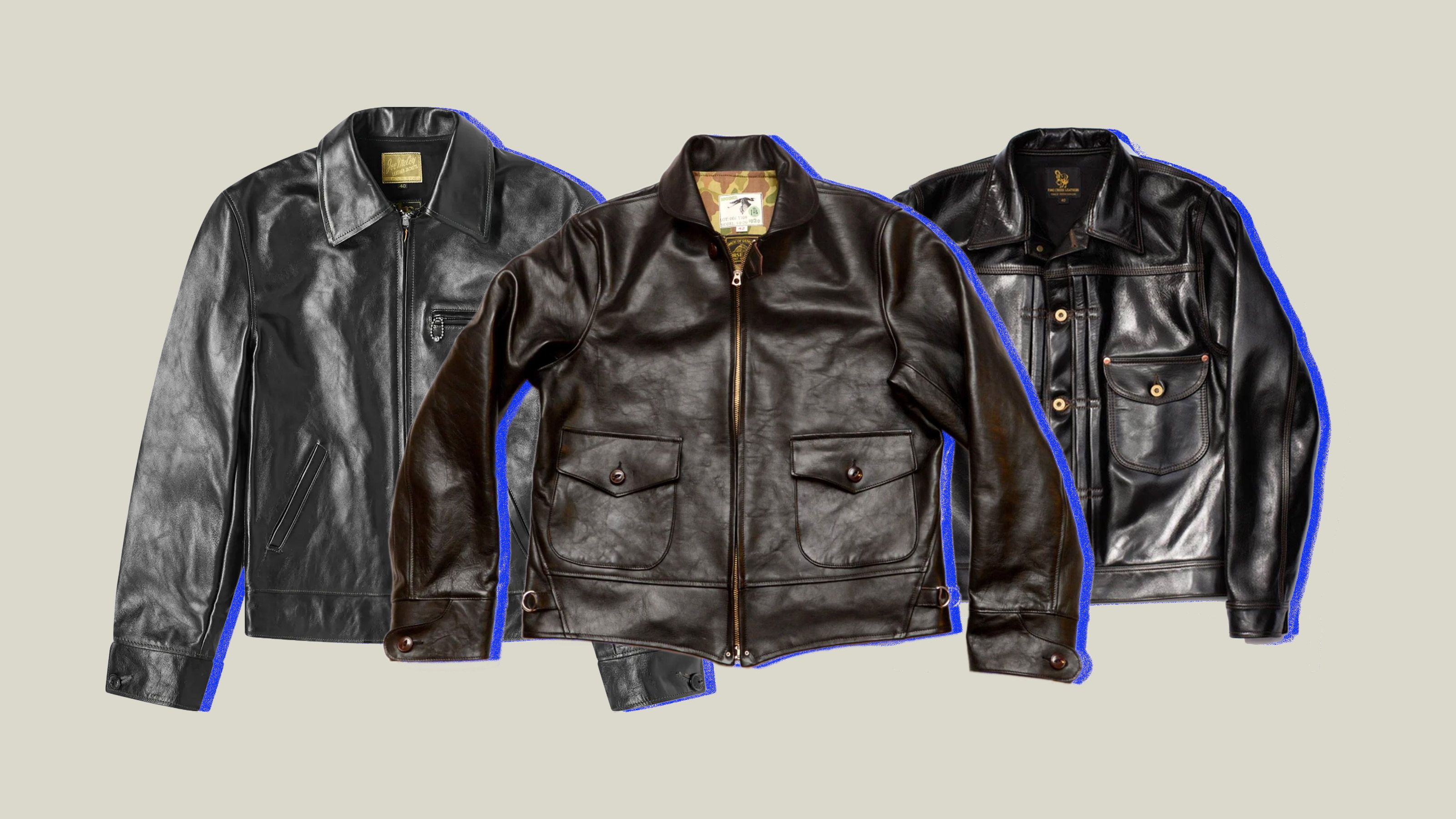 Jacket Makers Men's Belted Motorcycle Leather Jacket