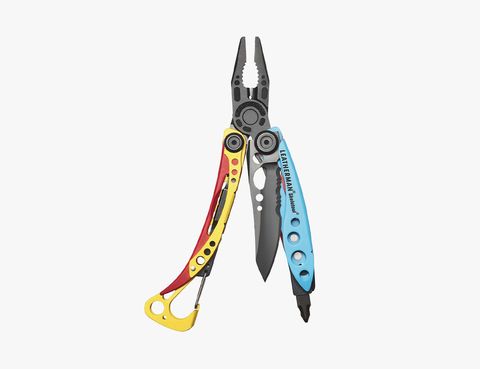 red, yellow, and blue multitool