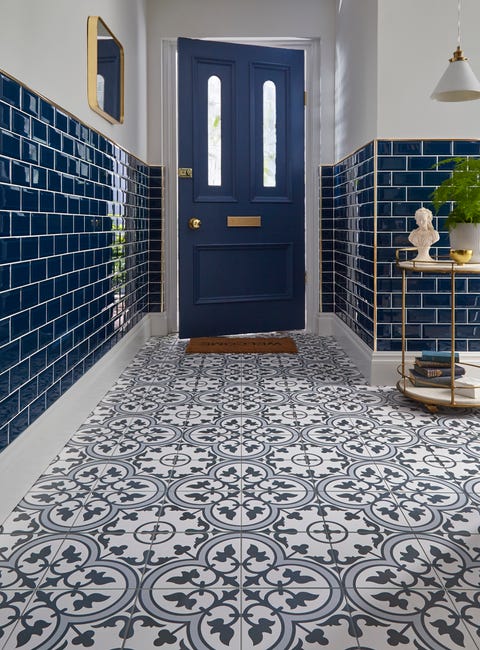 ledbury marina blue pattern tiles   walls and floors