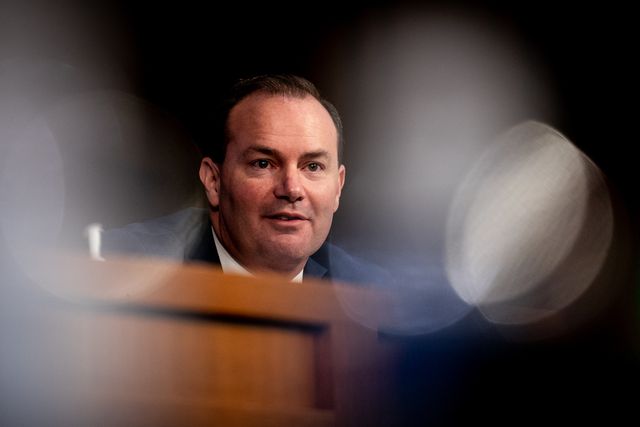 washington, dc   october 12  us sen mike lee r ut listens during supreme court justice nominee judge amy coney barrett's senate judiciary committee confirmation hearing for supreme court justice in the hart senate office building on october 12, 2020 in washington, dc with less than a month until the presidential election, president donald trump tapped amy coney barrett to be his third supreme court nominee in just four years if confirmed, barrett would replace the late associate justice ruth bader ginsburg erin schaff poolgetty images