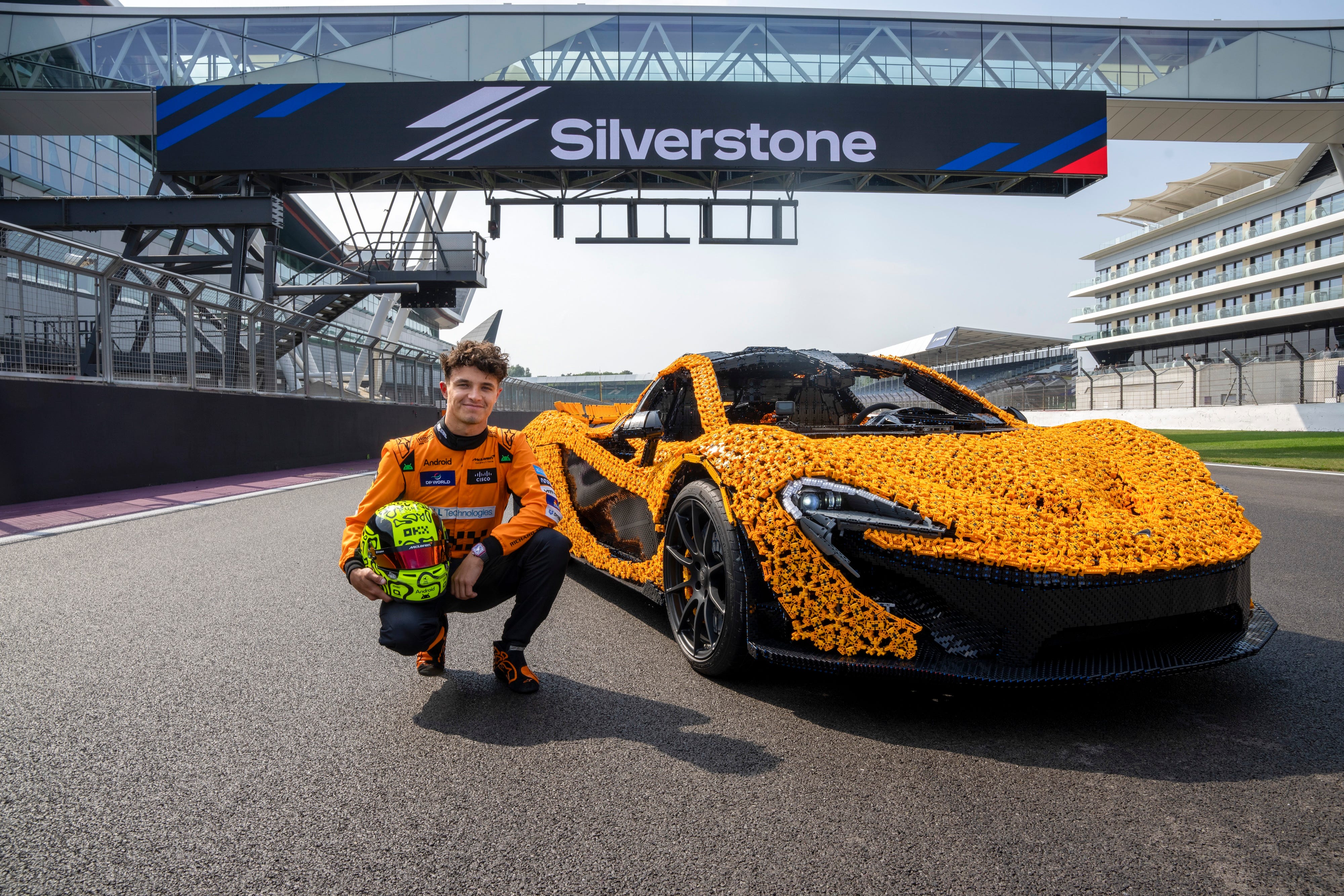 Lando Norris Laps Silverstone in a McLaren P1 Made of Lego