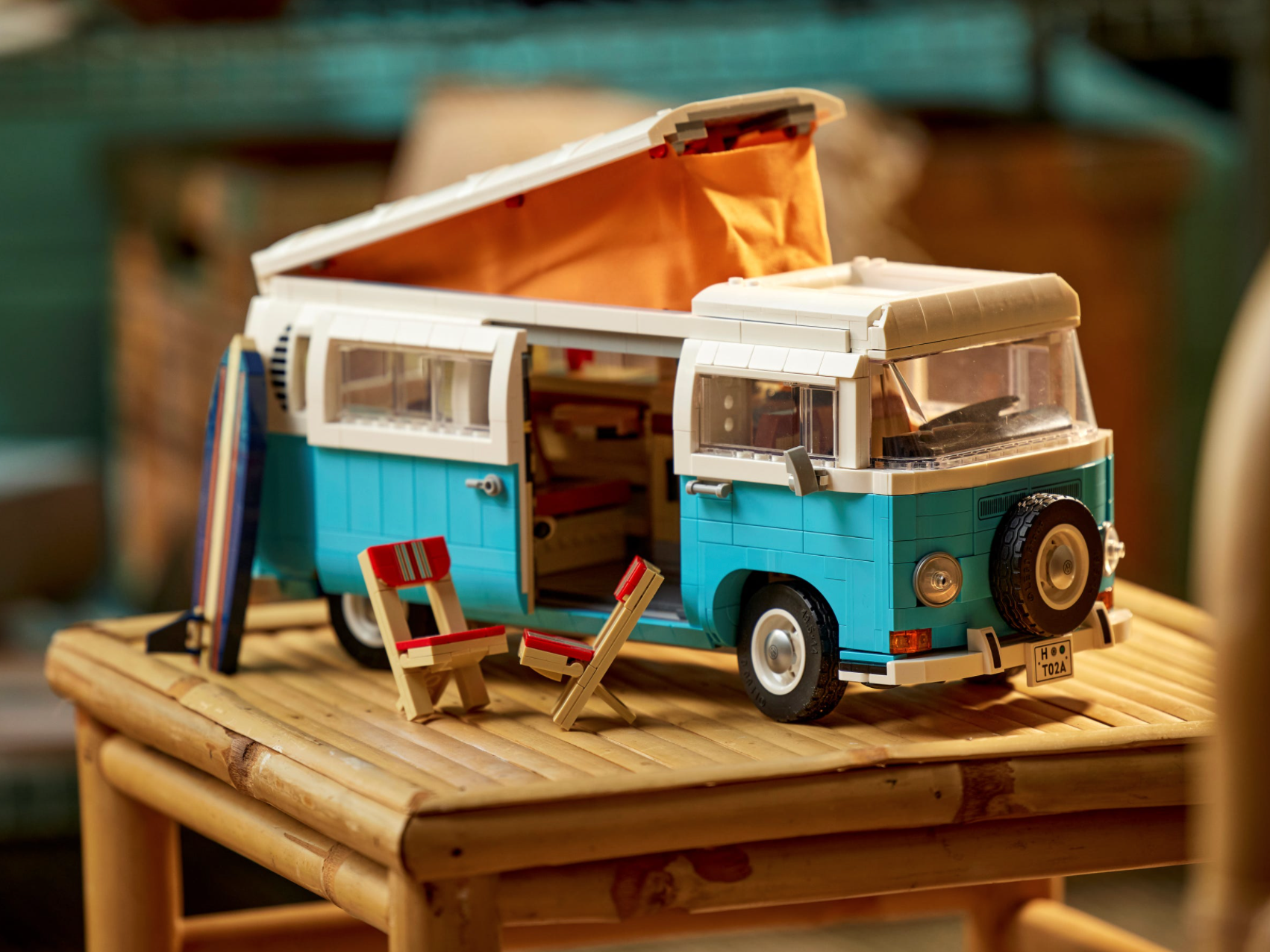 The New 2,207-Piece LEGO Volkswagen Camper Van Is Complete With a Pop-Up Tent and Surfboard