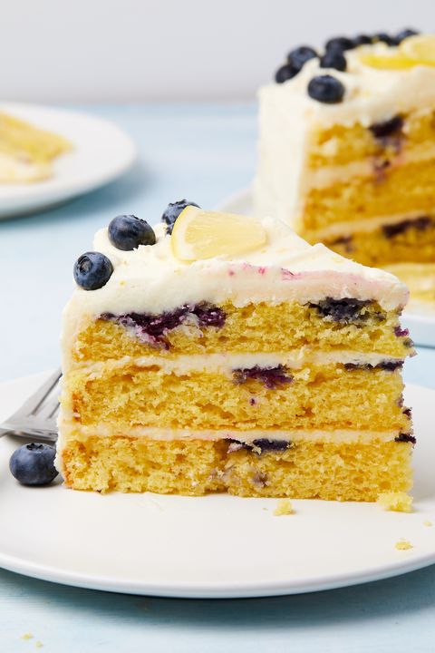 slice of lemon blueberry cake